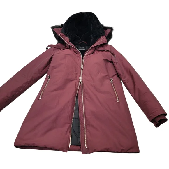 Zara Parka Acolchada Water Repellent Winter Coat Faux Fur Hooded Women’s Small - Picture 6 of 16